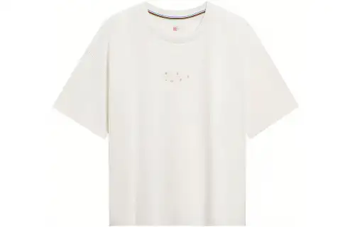 Li Ning Drop Shoulder Sleeve Short Sleeved T Shirts Women's Ivory