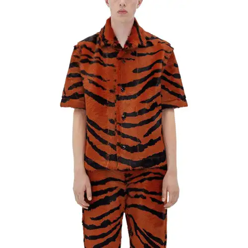 Bottega Veneta Shirts Men's Leopard Print Lapel Moderate Other