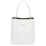 PRADA Panier Leather Handbag Women's White