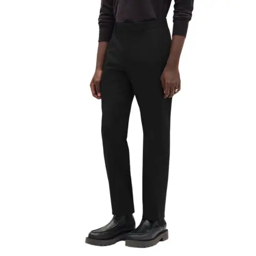 HERMES Casual Pants Men's Black Moderate Slim Fit Pants