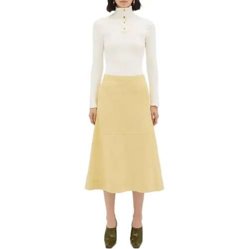 Bottega Veneta SS24 Casual Long Skirt Women's Light Yellow