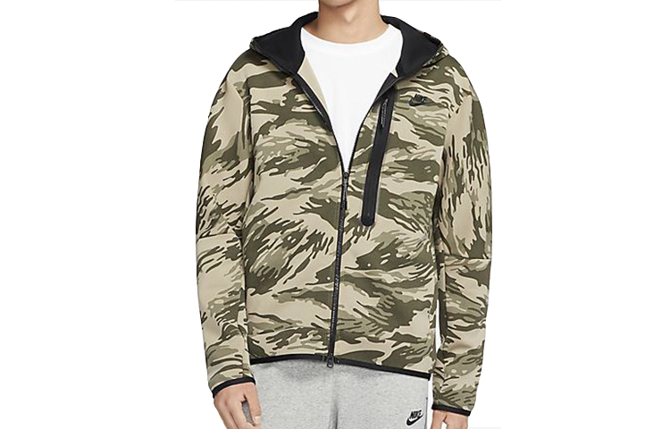 Мужское худи Nike Sportswear Tech Fleece (серое) — фото 3