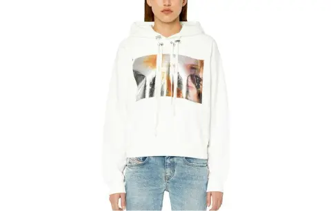 DIESEL Sweatshirts Women's White Hooded Moderate Regular
