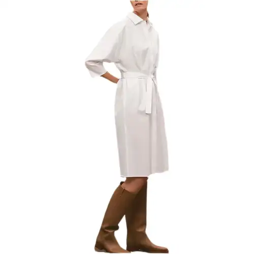 HERMES FW22 Long Sleeved Dress Women's White