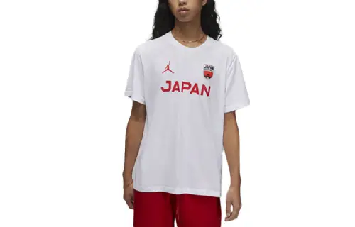 Jordan T Shirts Men's White Crew Neck Moderate Straight Fit
