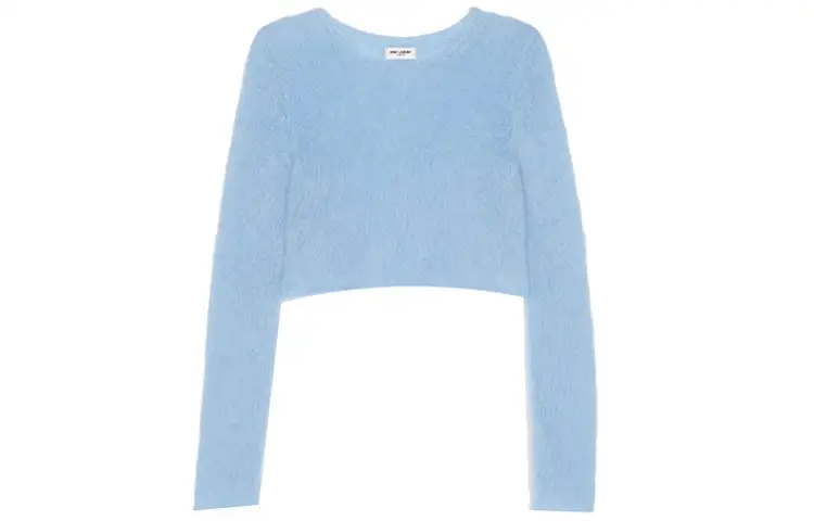 SAINT LAURENT Mohair Blend Sweater Women's Blue