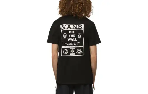 Vans T Shirts Men's Black Crew Neck Moderate Straight Fit