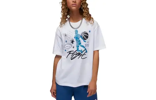 Jordan T Shirts Women's White Crew Neck Moderate Other