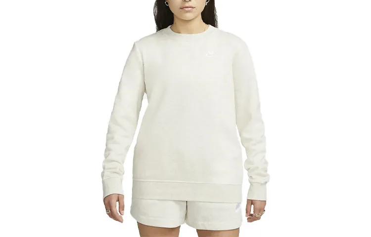 Nike Sweatshirts Women's White Crew Neck Moderate Regular