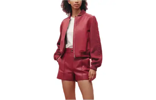 HERMES Jackets Women's Rouge Red Moderate