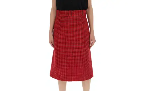 Balenciaga Casual Long Skirts Women's Red Moderate Mid Length A Line Skirt