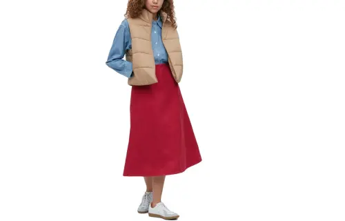 UNIQLO Casual Long Skirts Women's Red Mid Length Other