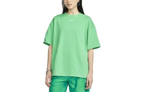 Nike Sportswear T Shirts Women's Neon Green Crew Neck Moderate Straight Fit