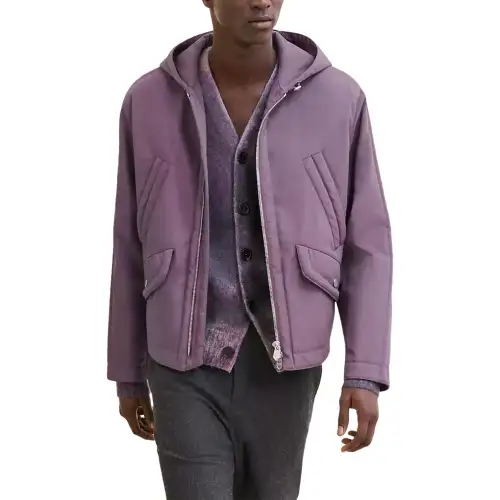 HERMES Jackets & Coats Men's Purple