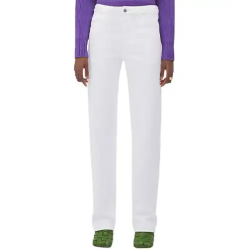 Bottega Veneta Jeans Women's White Moderate Straight Fit Pants