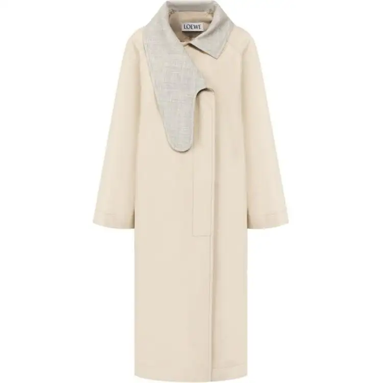LOEWE Trench Coats Women's Beige Lapel Moderate