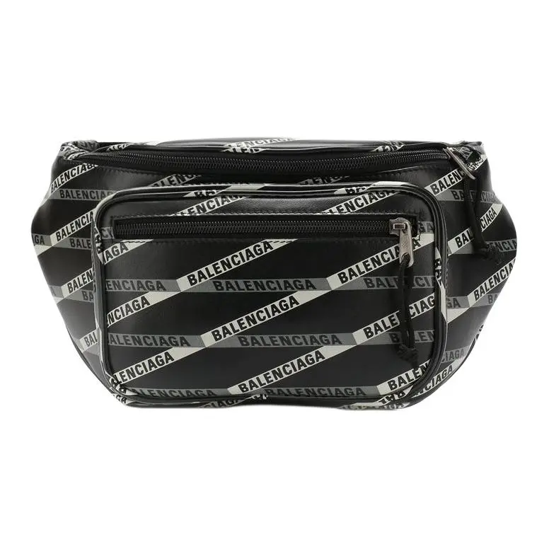 Balenciaga Explorer Leather Fanny Pack Unisex Black