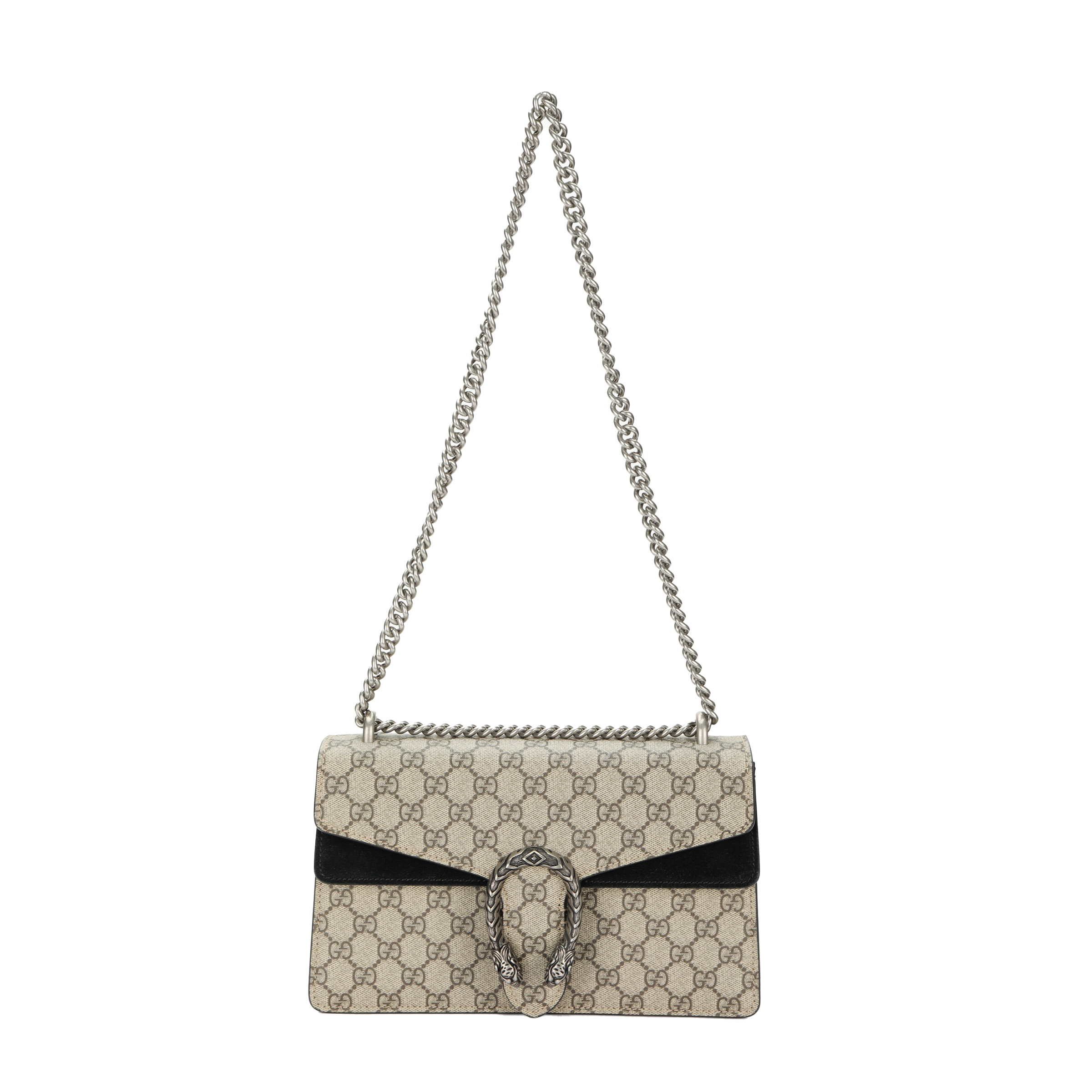GUCCI Dionysus Canvas, Leather Shoulder Bag, Crossbody Bag Women's Ebony/Black