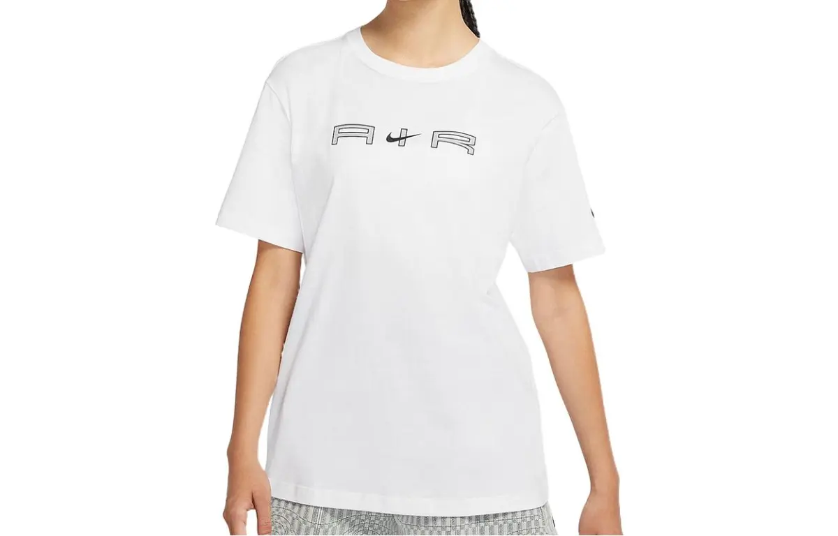 Nike T-Shirts Women's White Crew Neck Moderate Straight Fit