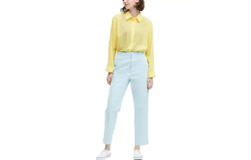 UNIQLO X INES DE LA FRESSANGE UNIQLO X Ines De La Fressange Casual Pants Women's Aqua Blue Moderate Straight Fit Pants