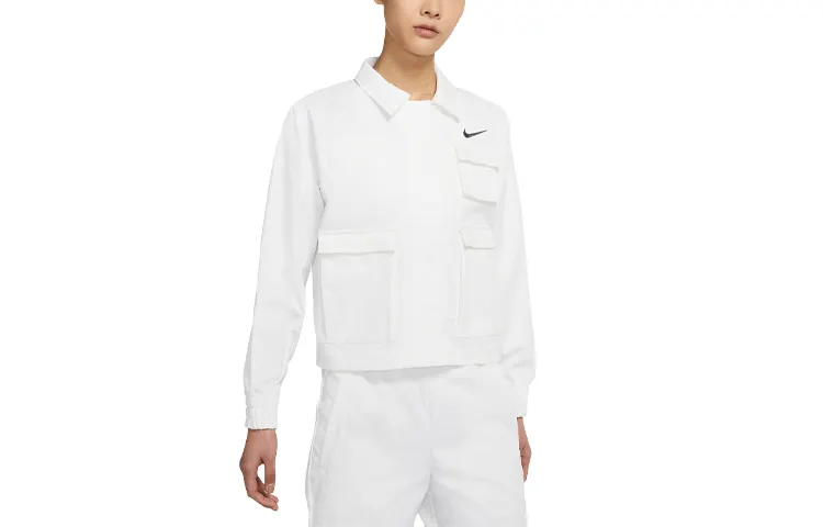 Nike Jackets Women's White Lapel Moderate Workwear