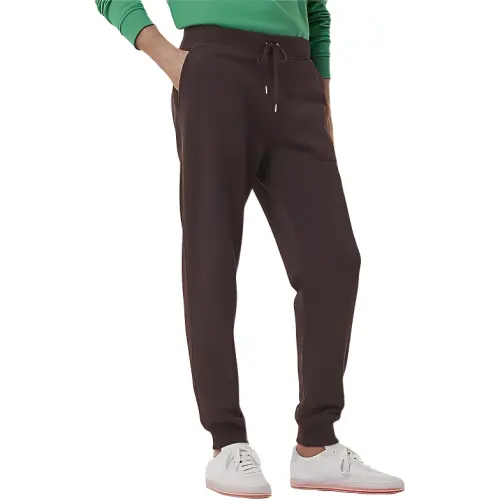 HERMES Knitted Sweatpants Men's Umber Moderate Cuffed Pants