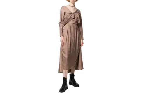 PRADA Long Sleeved Dress Women's Khaki