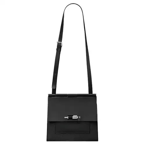 HERMES Sacabar EPSOM SWIFT HUNTER Triple Leather Crossbody Bags Unisex Black