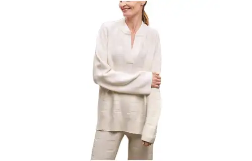 HERMES Knitwear Women's White V Neck Moderate Other