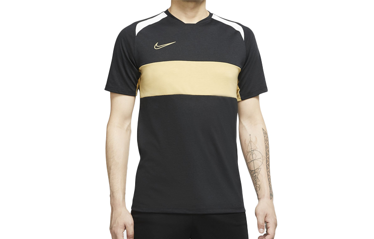 Nike Dri Fit Soccer Jerseys Men’s Black White Gold Moderate Straight Fit