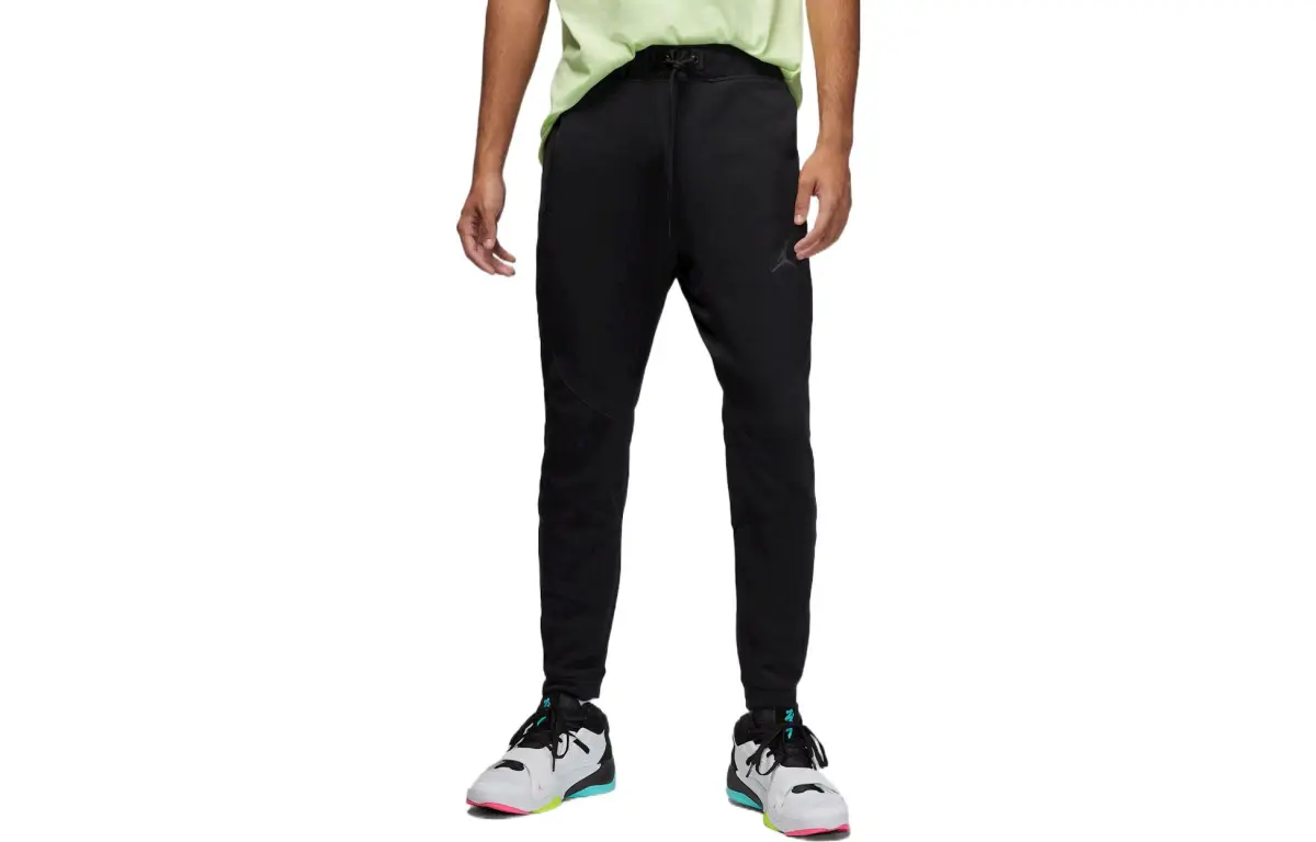 Jordan Knitted Sweatpants Men's Black Moderate Cuffed Pants