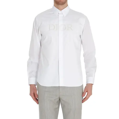 DIOR Quarterly New Products Shirts Men's White Lapel Moderate Shirt