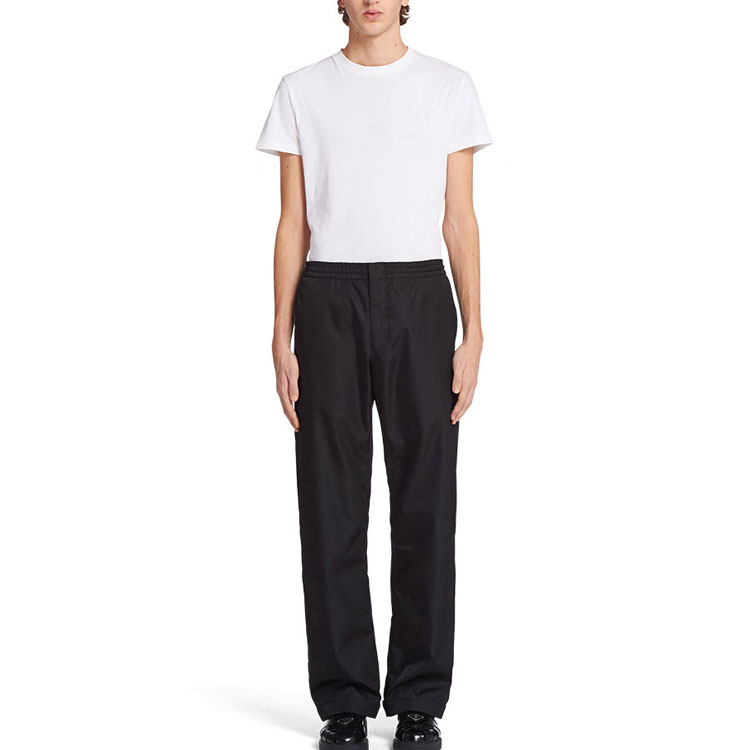 PRADA FW22 solid color simple straight casual pants men's black