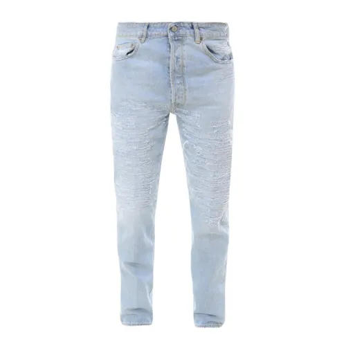 Golden Goose Jeans Men's Light Blue Moderate Straight Fit Pants