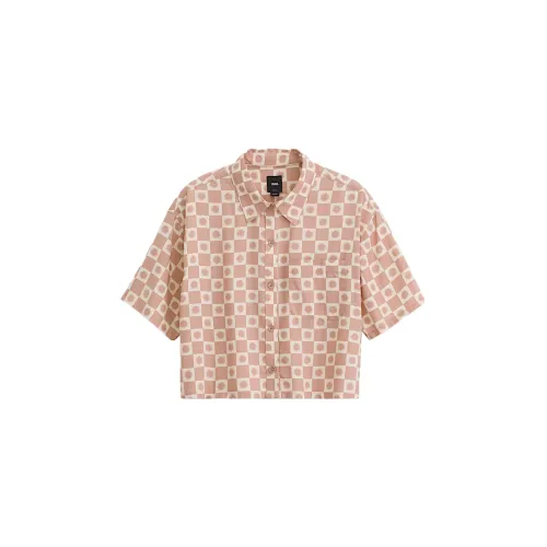 Vans Shirts Women's Light Purple Beige Lapel Moderate