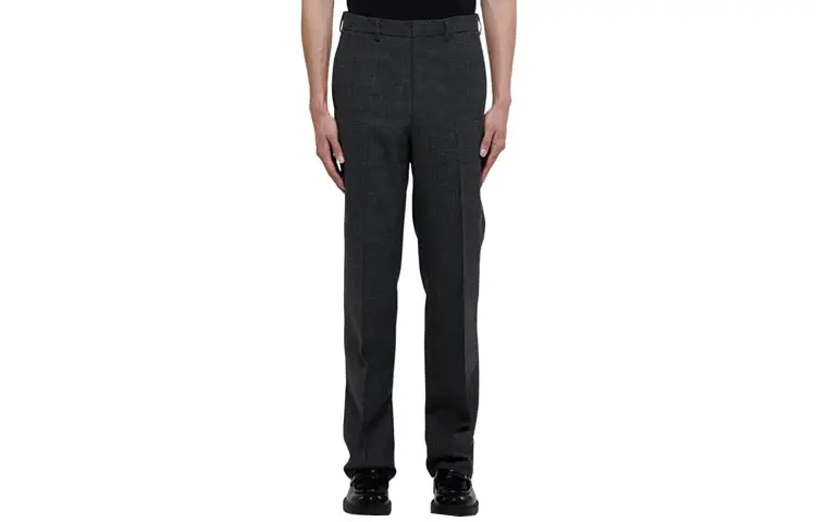 PRADA Casual Pants Men's Gray Moderate Straight Fit Pants