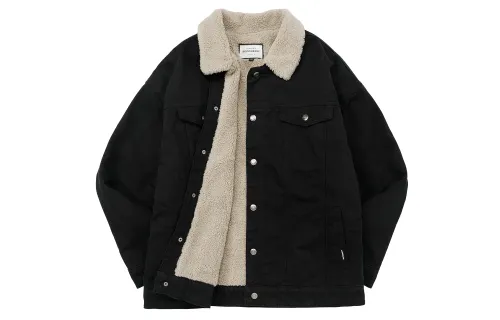 BD.POWER UP+ Barnfit Thermal Thickened And Fleece Lined Sherpa Thick Lapel Drop Shoulder Single Breasted Jacket