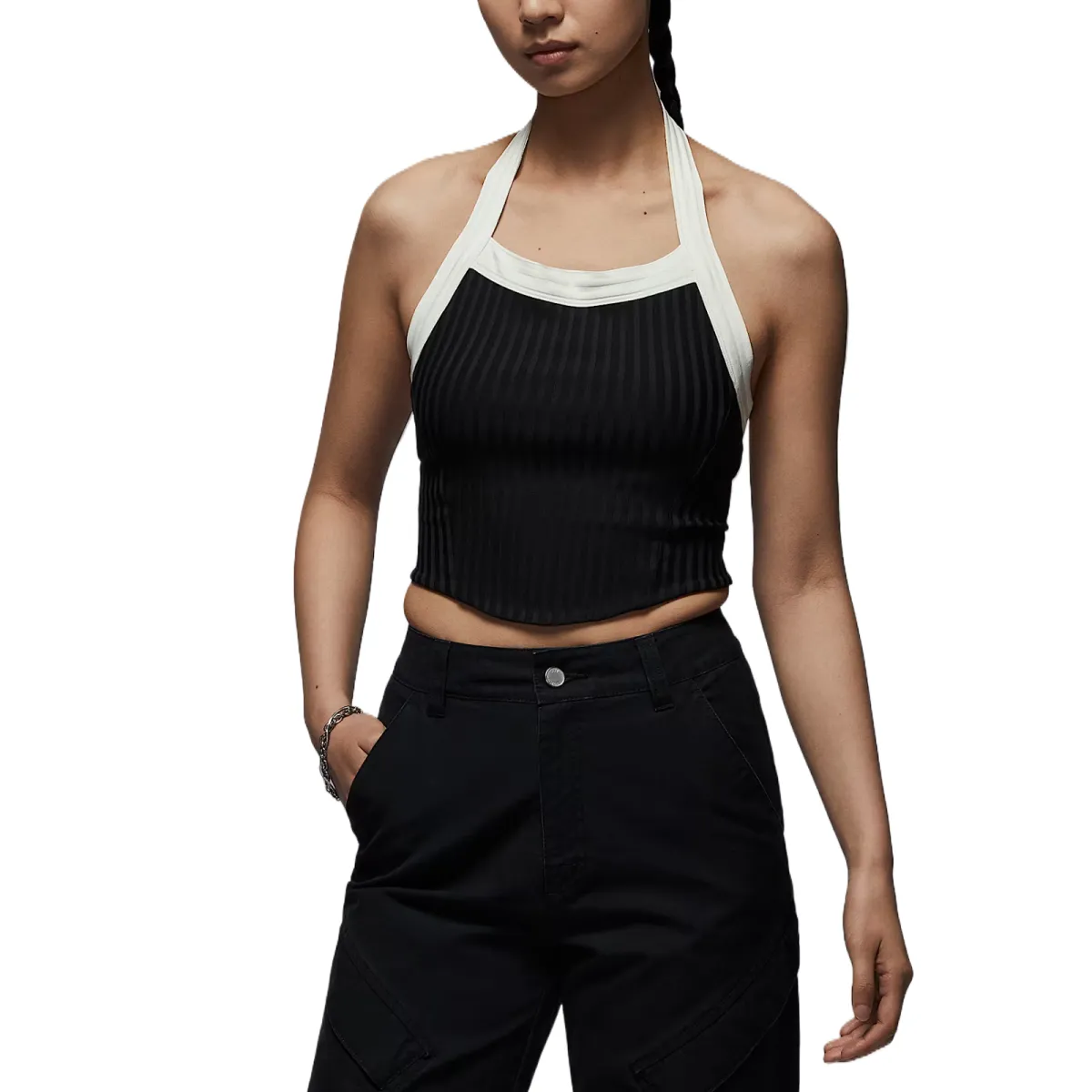 Jordan Tank Tops Women's Black Moderate Halter Neck