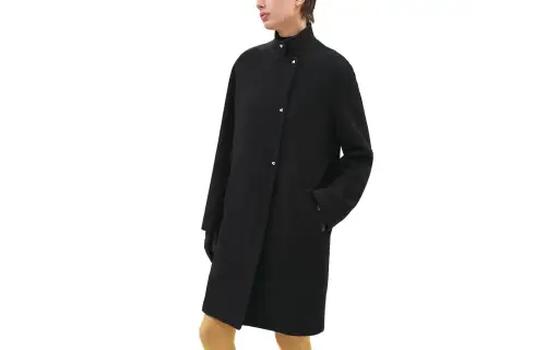 HERMES Coats Women's Stand Collar Moderate Straight Fit