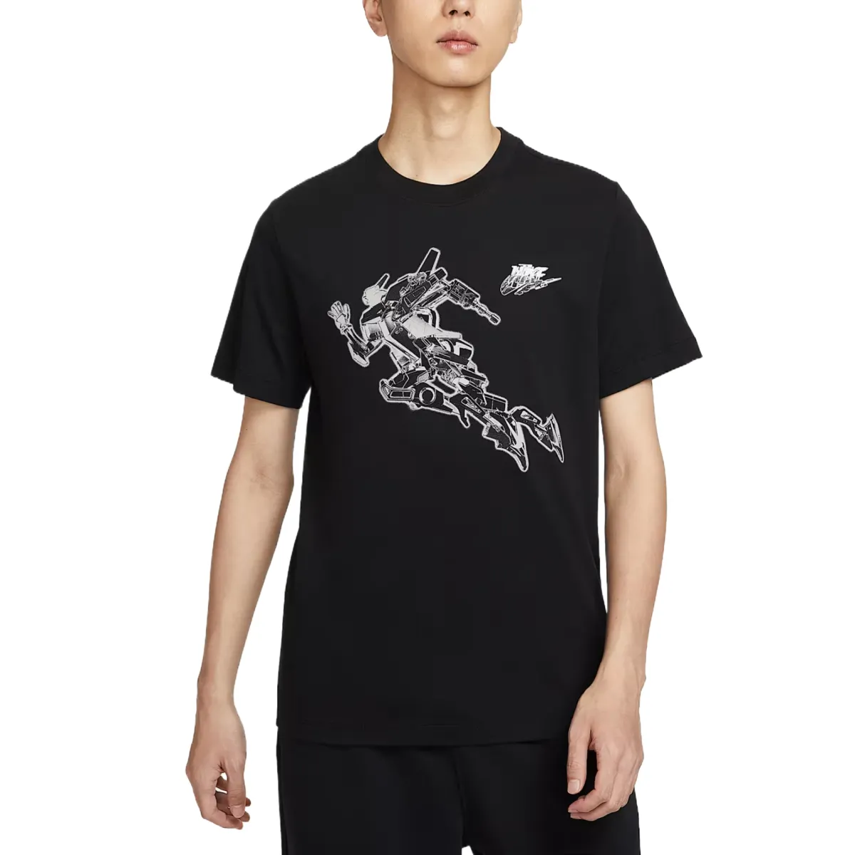 Nike T-Shirts Men's Black Crew Neck Moderate
