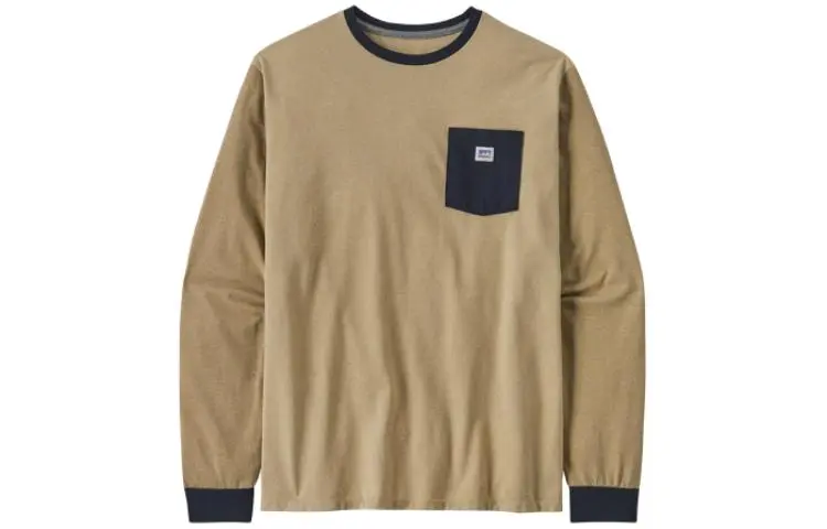 Patagonia Shop Sticker Pocket T-Shirts Men's Crew Neck Moderate