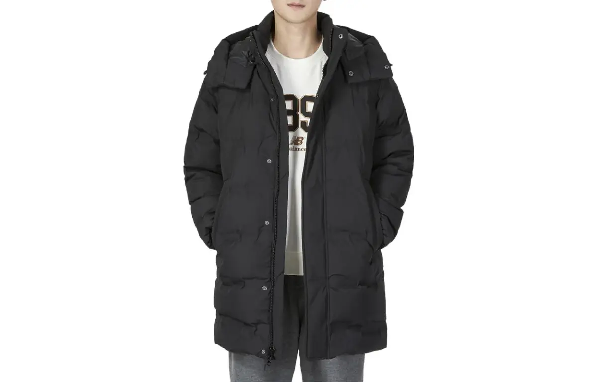 New Balance Down Jackets Unisex Black Hooded Thickened