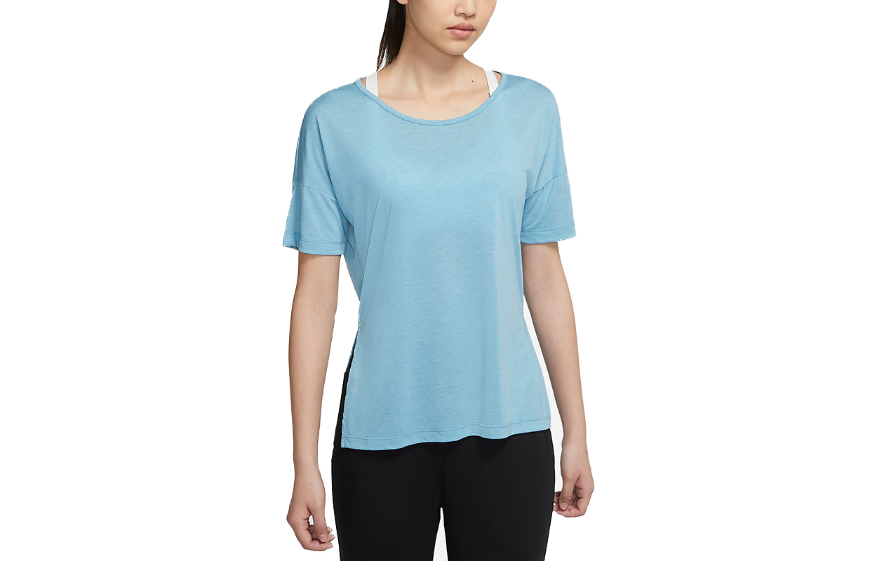 Женская футболка Nike AS W NY DF LAYER SS (синяя)