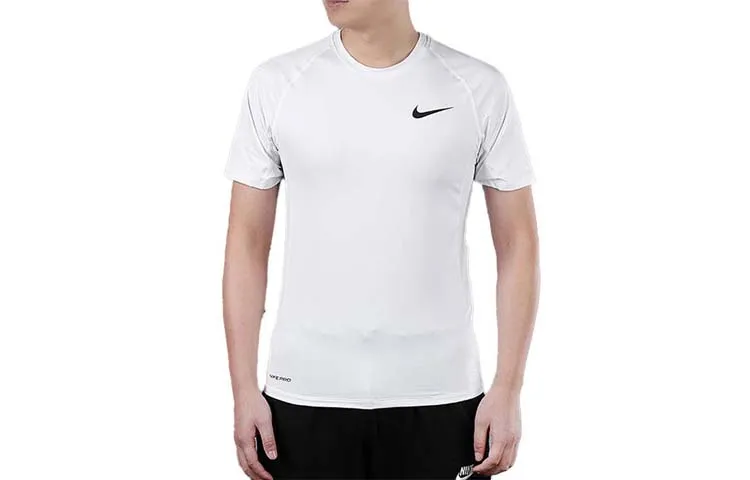 Nike T-Shirts Men's White Crew Neck Thin Straight Fit