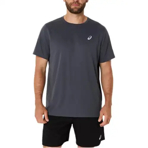 ASICS T Shirts Men's Gray Crew Neck