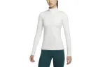 Nike T Shirts Women's White Stand Collar Moderate Straight Fit