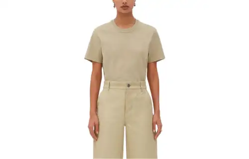 Bottega Veneta T Shirts Women's Light Brown Crew Neck