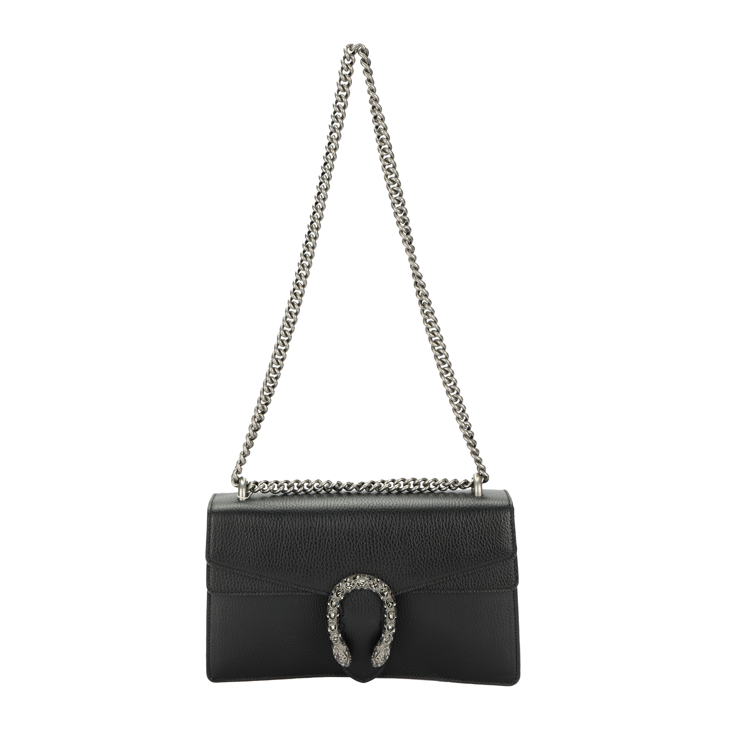 GUCCI Dionysus Leather Portable Crossbody Bag, Shoulder Bag Small Women's Black