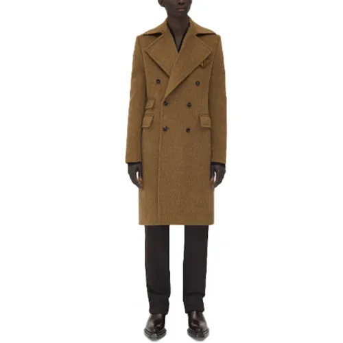 Bottega Veneta Coats Men's Khaki Suit Collar Moderate