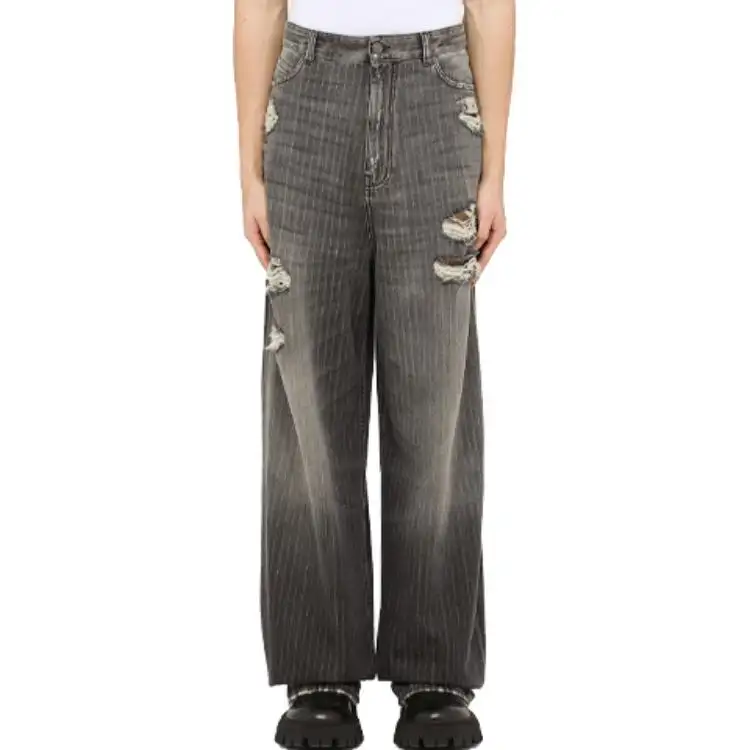 Balenciaga Jeans Men's Gray Moderate Wide Leg Pants